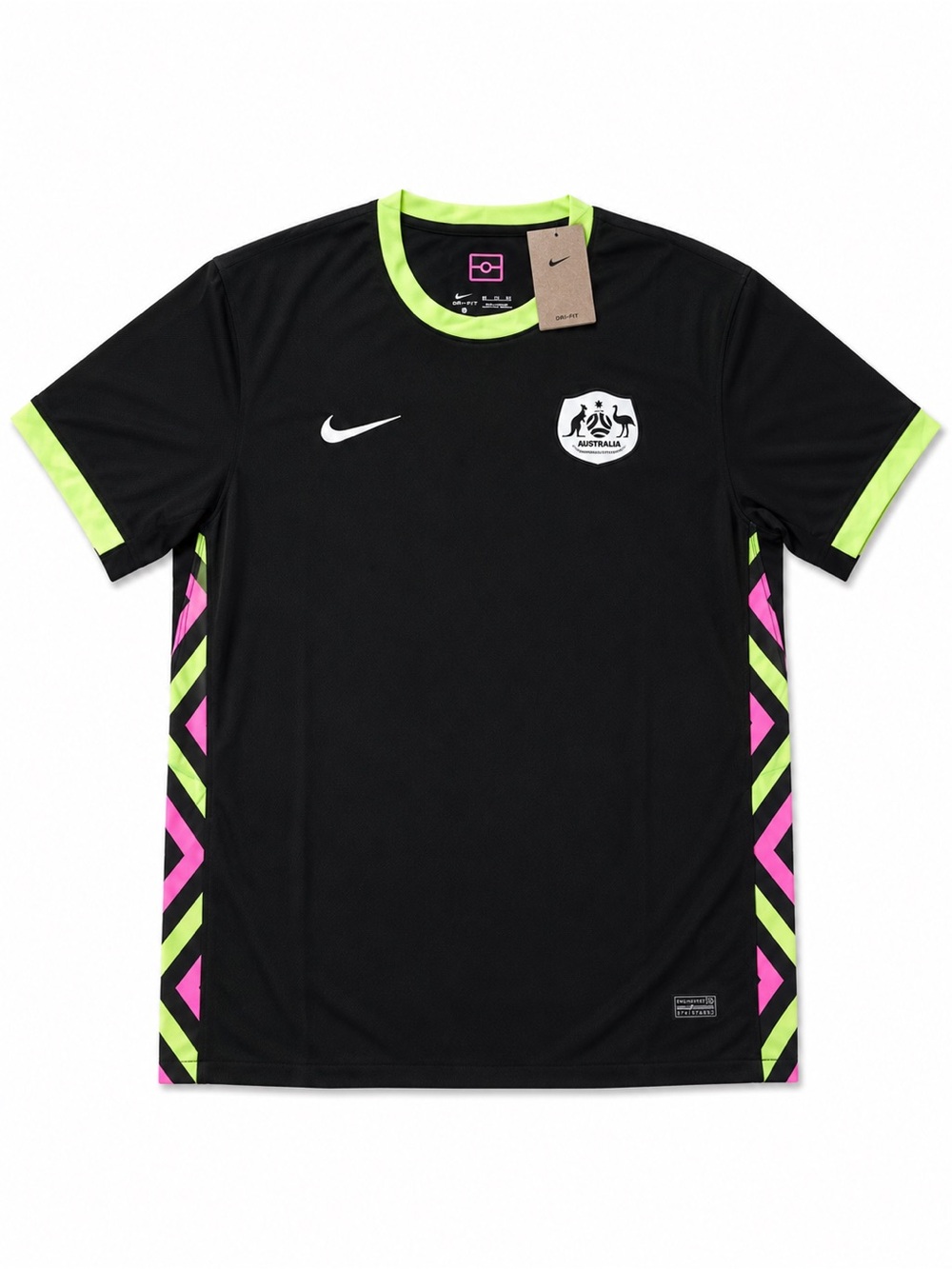 Nike Black Jersey with Neon Australia Soccer Futbol Selected Team
